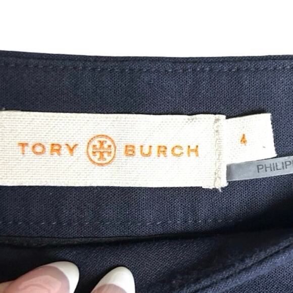 Tory Burch Women’s Slim Fit Straight Leg Ankle Pants Navy Blue Size 4 - Picture 7 of 7